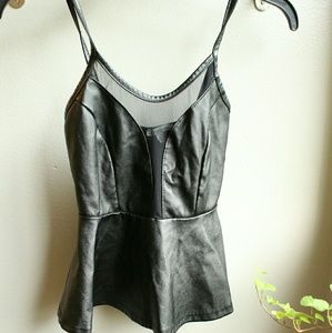 Black pleather tank